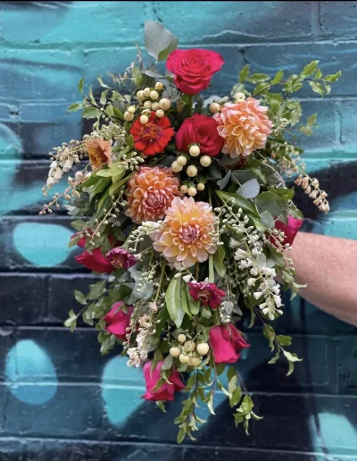 Mini cascading wedding bouquet